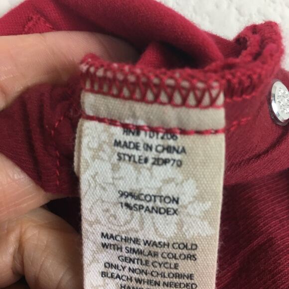 Soft Surroundings Red Velvet NWT Skinny Ankle Pants 12 - Picture 8 of 9